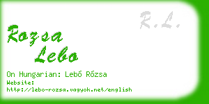 rozsa lebo business card